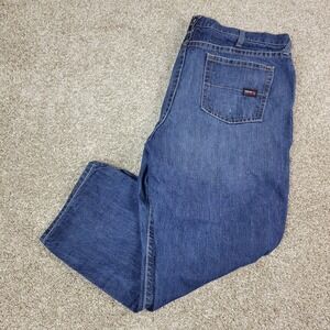 Ariat FR M3 Loose Straight Mens 44x30 Blue Denim Stretch 5 Pocket Jeans